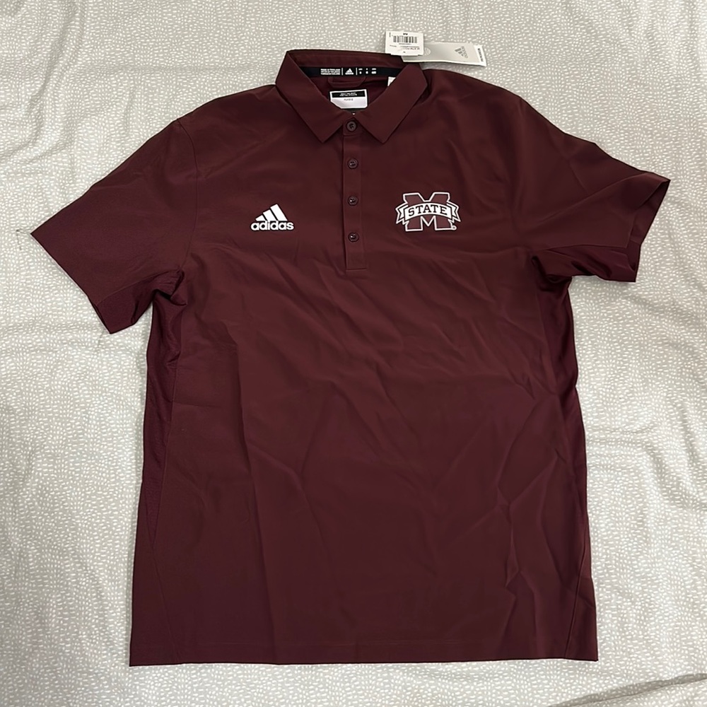 NWT ADIDAS MICHIGAN STATE SHORT SLEEVE SHIRT SIZE MEDIUM - Picture 1 of 10